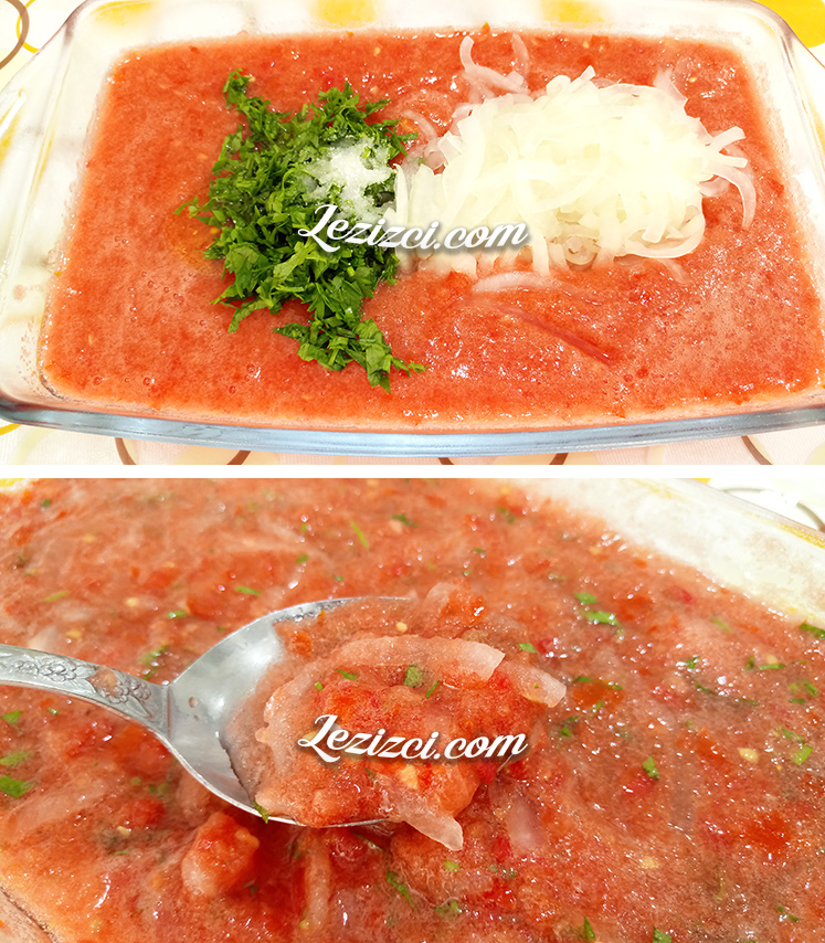 Soğanlı domates sos yapımı